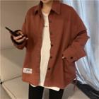 Long-sleeve Oversize Applique Cargo Jacket