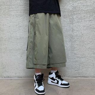 Layered Crop Wide Leg Pants
