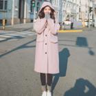 Hooded Buttoned Long Coat