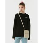 Two-way Snap-button Mini Crossbody Bag Beige - One Size