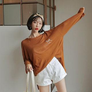 Lettering Sheer Boxy-fit T-shirt