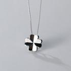 Four-leaf-clover Pendant Necklace 1pc - Silver - One Size