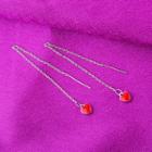Heart Threader Earring 1 Pair - As Shown In Figure - One Size