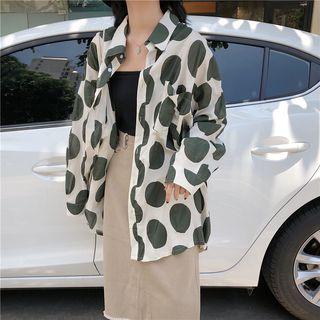 Long Dotted Shirt As Shown In Figure - One Size