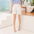 Band-waist Button-detail Shorts