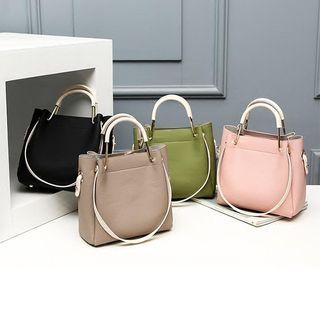 Set: Faux-leather Shoulder Bag + Mini Shoulder Bag