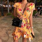 Flower Print Cap-sleeve Sundress