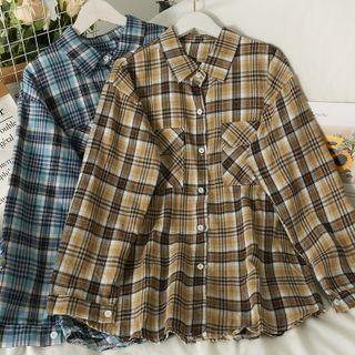 Plaid Loose-fit Wool Shirt