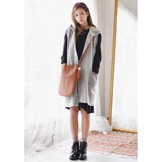 Hooded Long Knit Vest
