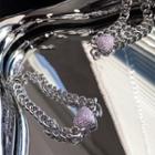 Heart Rhinestone Alloy Bracelet / Necklace