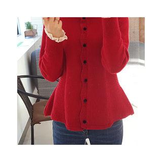 Wool Blend Single-breasted Cardigan