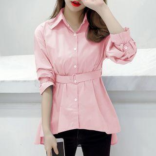 Dip Back Shirt With Belt