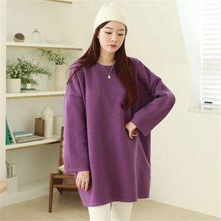 Drop-shoulder Fleece-lined T-shirt