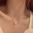 Heart Resin Pendant Layered Alloy Necklace