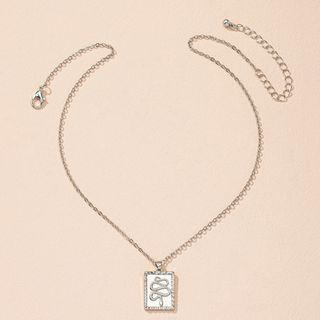 Rhinestone Animal Necklace X1049 - Silver - One Size