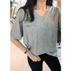 Plus Size - V-neck Short-sleeve T-shirt