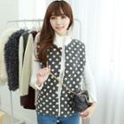 Polka-dot Quilted Zip Vest