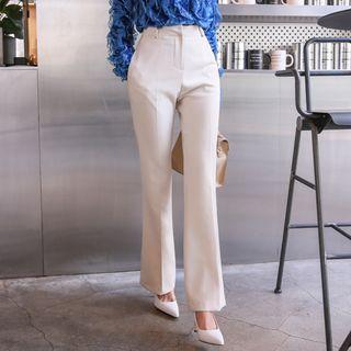 Mid-rise Slit Boot-cut Dress Pants