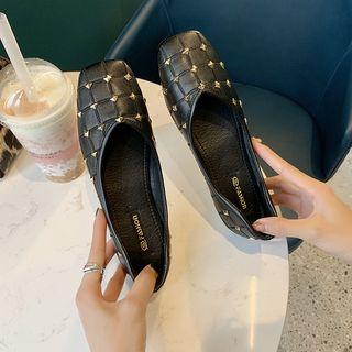 Studded Block Heel Flats