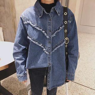 Fray Trim Denim Shirt