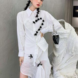 Ruffled Bow Shirtdress
