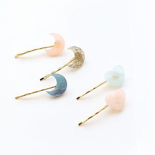 Crescent / Heart Hair Pin