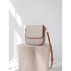 Two Tone Faux Leather Flap Crossbody