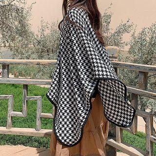 Houndstooth Shawl Black & White - 130cm X 150cm