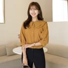 3/4-sleeve Layered-collar Blouse