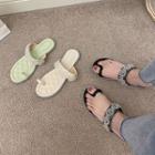 Toe-loop Lace Strap Slide Sandals