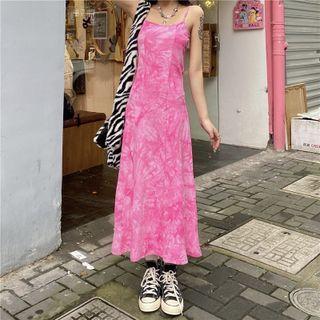 Spaghetti Strap Tie-dye Maxi Dress