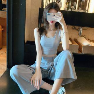 Cropped Tank Top / Wide Leg Pants