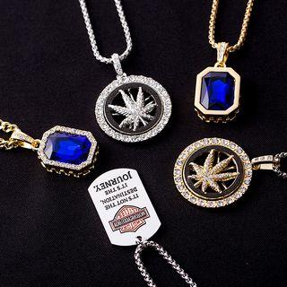 Stainless Steel Turnable Leaf Pendant Necklace