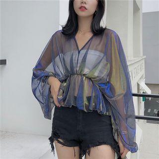 Hologram Mesh Blouse