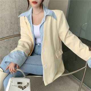 Long-sleeve Mock-two Piece Blazer