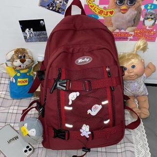 Mesh Pocket Plain Backpack