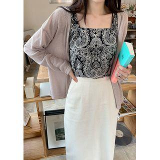 Tie-back Paisley Print Camisole Top Black - One Size
