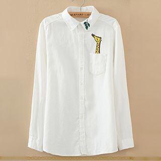 Giraffe Embroidered Shirt