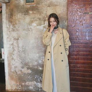 Double-breasted Belted Maxi Trench Coat