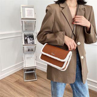 Flap Faux Fur Trim Crossbody Bag
