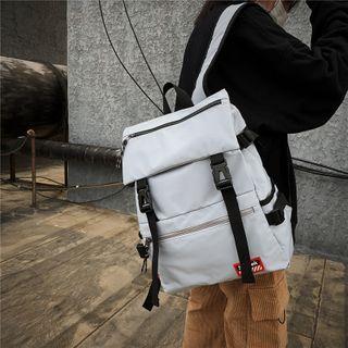 Plain Flap Snap Buckle Backpack