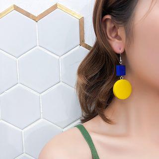 Square & Disc Dangle Earring