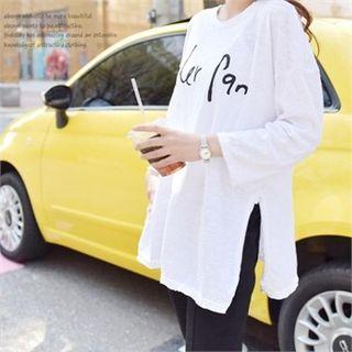 Slit-side Lettering T-shirt