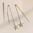 Rhinestone Star Fringed Earring 1 Pair - As Shown In Figure - One Size
