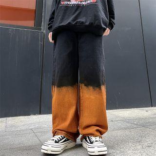 Tie-dye Print Loose Fit Jeans