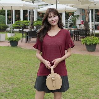 Ruffle-trim M Lange T-shirt