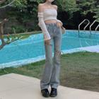 Lace Up Flared Jeans (various Designs)