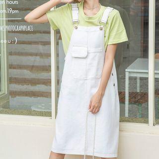 Dungaree Dress White - One Size