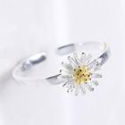 925 Sterling Silver Daisy Ring Sterling Silver Ring - Gold & Silver - One Size
