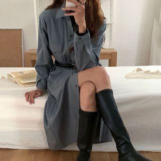 Midi Shirtdress Grayish Blue - One Size